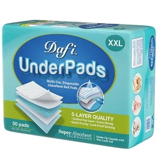 DAFI Disposable Incontinence Bed Pads 30x36 200Count Thick Odor Control Underpad