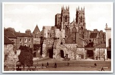 Vintage Bootham Bar and York Minster Postcard by Valentine s, UK C96