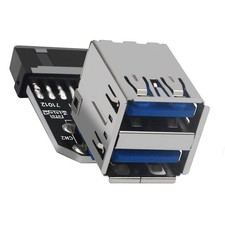 USB 3.0 Dual Port Adapter 19/20 PIN to Dual USB 3.0 Female Header for PC Mo...