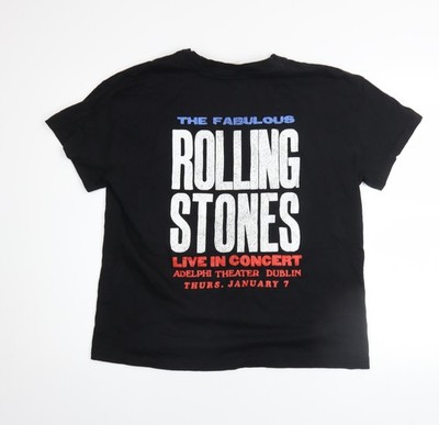 H&M Herren T-Shirt schwarz Rolling Stones Grafik Rock Band Gr. S