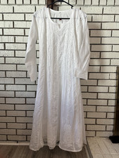 Handmade Women  s Pakistani Chiffon Salwar Kameez Set, White Embroidered Cotton