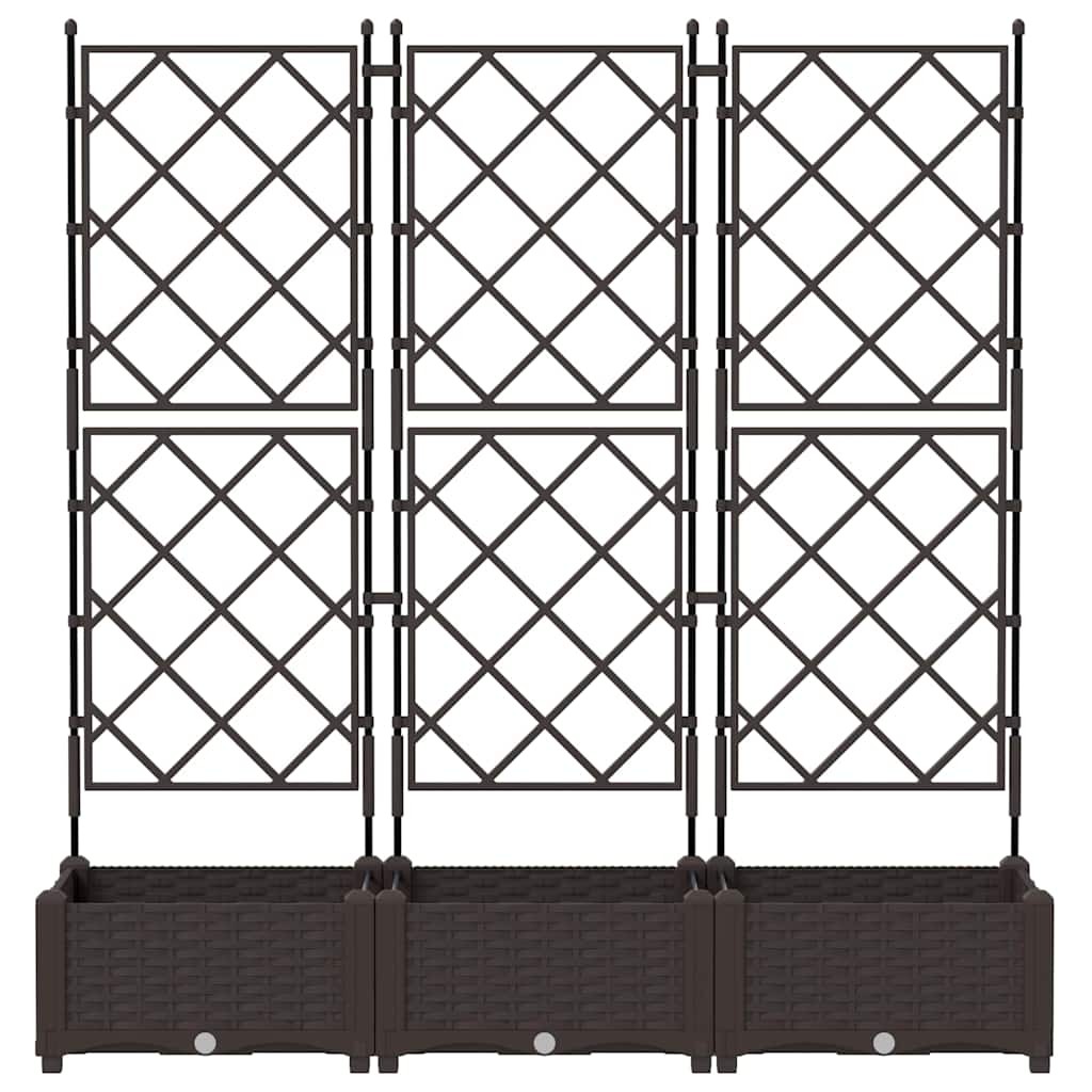 Offerta Set 3 Fioriere vidaXL con Spalliera Marrone | Prezzo Shock - 2