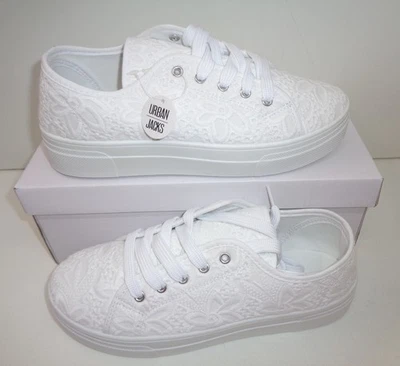 URBAN JACKS Ladies Womens Shoes Plimsolls Gym Trainers Floral Lace Up Pumps New UK Size 6