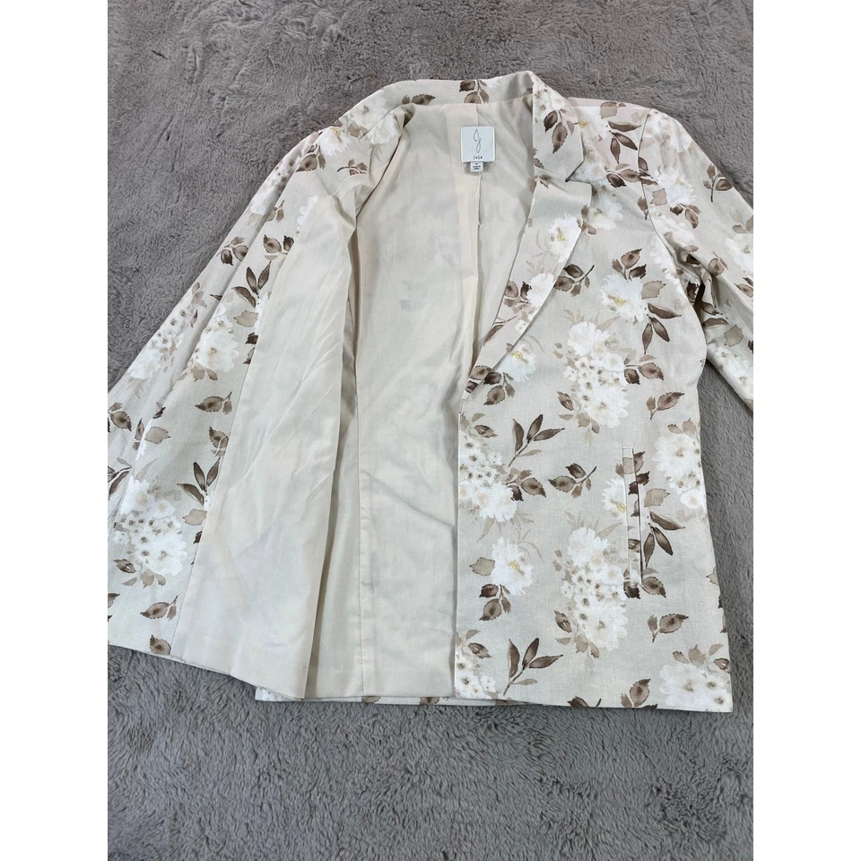 Blazer Joie Floral Mezcla de Lino Chaqueta Botánica Blanco Tostado Neutro Talla M Nuevo con Etiquetas Foto 3 de 4