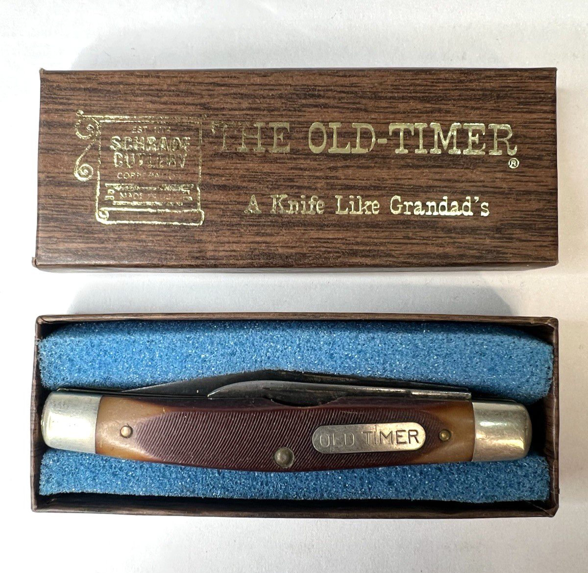 Vintage Knife Schrade Old Timer 1080T Junior 2 Blade Stockman In