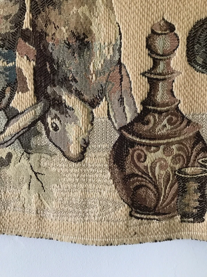 老式意大利壁挂毯。 兔子和鹧鸪狩猎风景。 42英寸 — 第 4/4 张图片