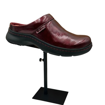 Clarks Women's ClarksPro Slip-on Clog Size 8.5 Burgundy Slip-resistant Flexible