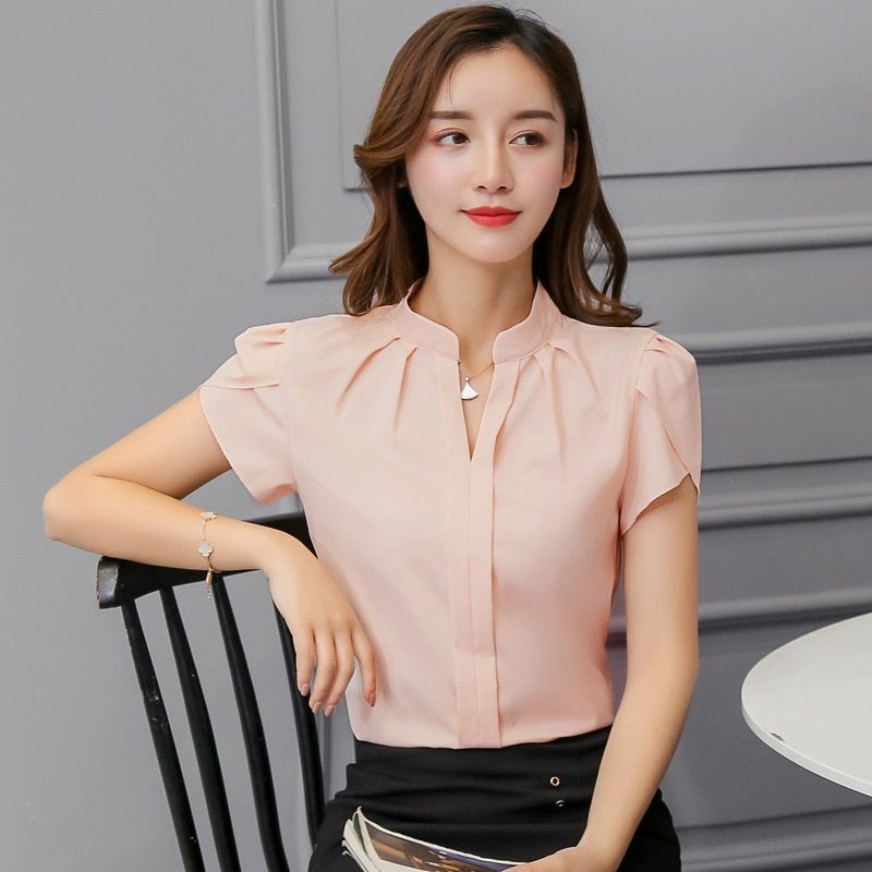 Women Summer Chiffon Blouse Short Sleeve Red Ladies Office Ladies Shirts Work To | eBay Women Summer Chiffon Blouse Short Sleeve Red Ladies Office Ladies Shirts Work To | Ebay