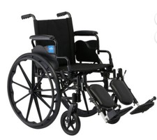 Medline Durable Steel Wheelchair With Flip-Back Desk-Length Arms, Elevated Leg R