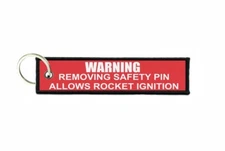 Keychain key ring Biker tag car warning removing safety rocket r2