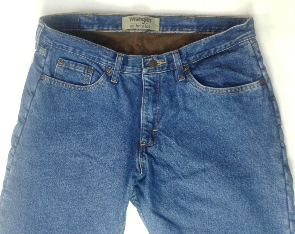 Wrangler Authentics Men's 34X30 Lined Blue Jeans Straight Cut Relaxed ...