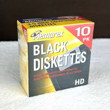 NEW  SEALED 2004 Memorex Black 3.5" PC Computer Floppy Diskettes HD 10-PACK 