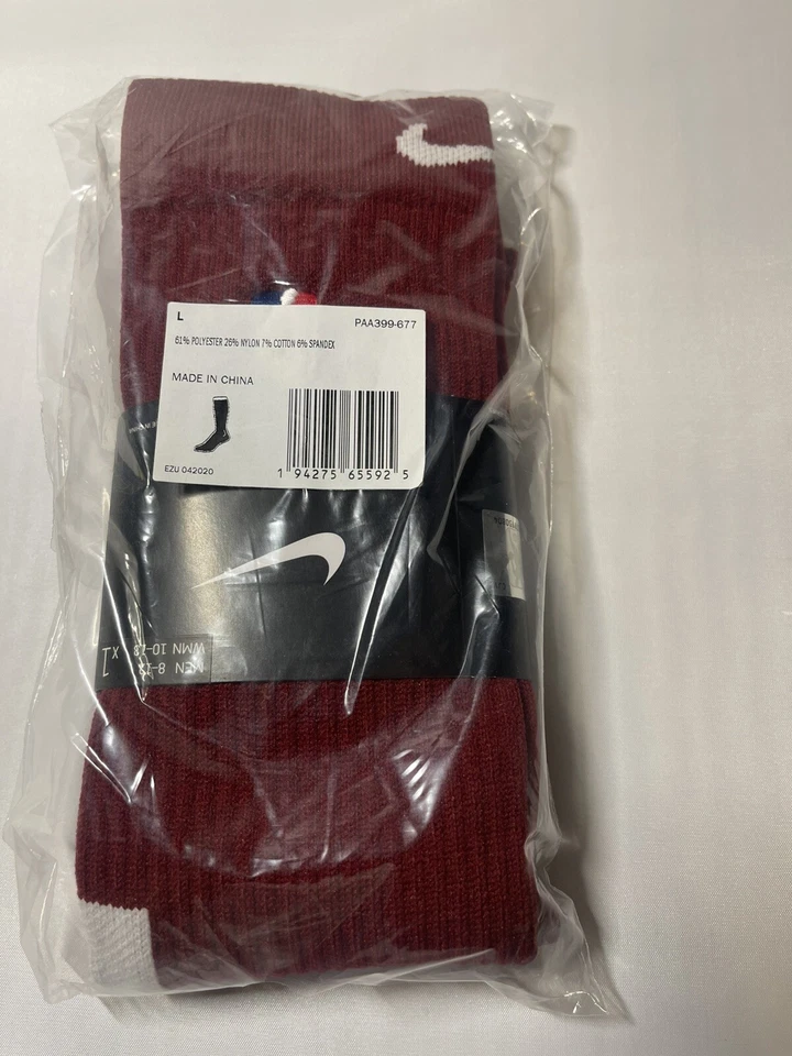 NBA Nike Auténticos Calcetines Negros Talla L Hombres 8-12 Mujeres 10-14 Hasta la Rodilla PAA399-617 S80 Foto 3 de 4