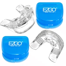 2PC Silicone Mouth Teeth White Whitening Trays Mouth Teeth Guard + Blue Case