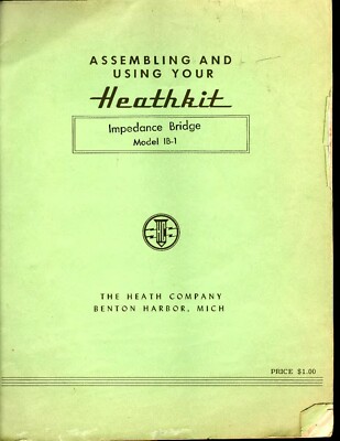 Assembly & Operation Manual-Anleitung für Heathkit IB-1 