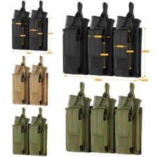 Molle Triple/Double Mag Pouch Carrier Open Top Magazine Bag for Tactical Vest
