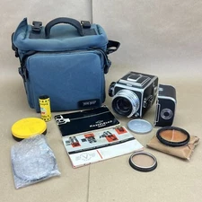 Hasselblad 1000F Medium Format Film Camera W/ 80mm 2.8 Tessar & Two 120 Backs