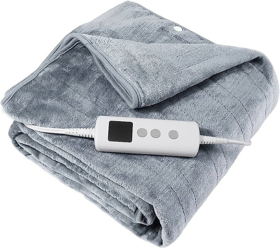 Intertek Electric Blanket 50 x 60" - GRAY Super Soft Flannel Electric Blanket