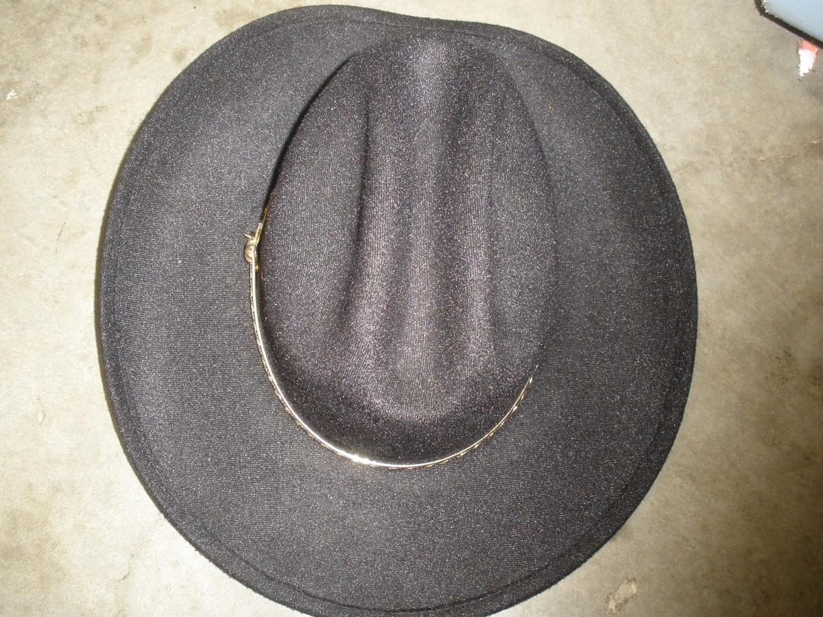 Western Express Felt Finish Western Pinch Front Hat size 7 5/8 Black NEW size 7 Western Express Black Faux Felt Cowboy Hat Pinch  main image 2