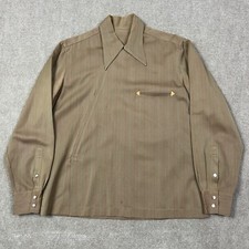 Vintage 50s Western Gabardine Rayon Asymmetrical Jacket Mens Medium Rockabilly