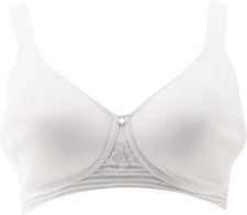 Breezies Floral Stripe Seamless Wirefree T-Shirt Bra White 38 NEW 369