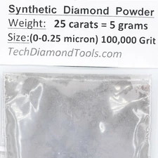 TechDiamondTools Diamond Powder 100,000 Grit 0-0.25 Microns, 25 cts = 5 Grams