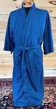 Vintage Harcourt ROYAL BLUE Red Trim Bathrobe Robe with Pockets Men's One Size