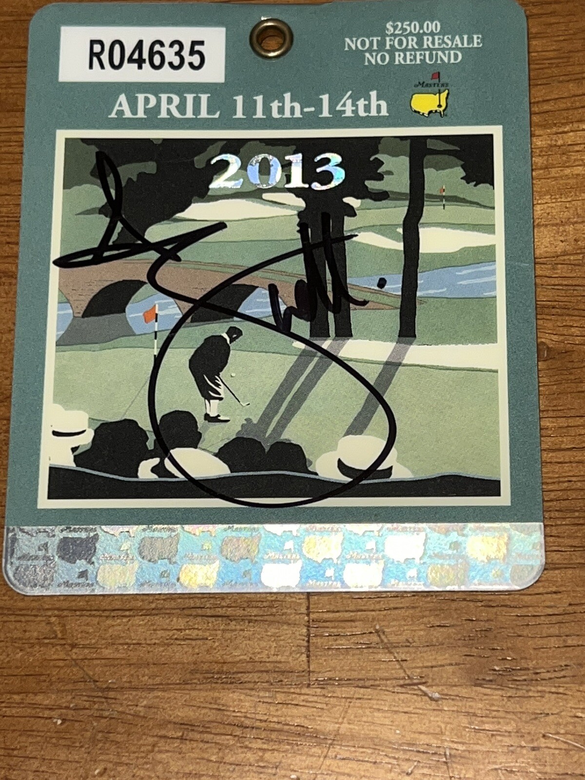 Adam Scott Autographed Signed 2013 MASTERS Winner BADGE Beckett COA 