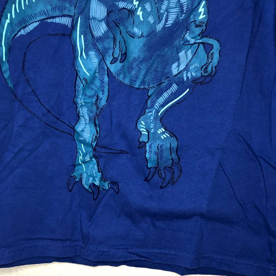 Camisa Carters Niños 14 Azul Verde Dinosaurio Gráfico Capas Escuela Jugar Todos los Días Foto 3 de 4
