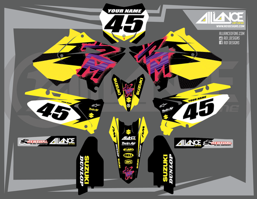 SUZUKI POLISPORT RESTYLE 01-08 RM 125 250 MOTOCROSS BIKE GRAPHICS BFLAG SERIES - Picture 2 of 7