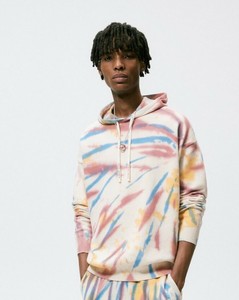 tie dye moletom com capuz zara