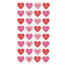 Valentine's Day Conversation Heart Puffy Stickers Planner Supply Crafts