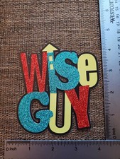 Wise guy boy kids title printed die cut with layer of glitter accents