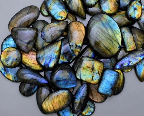 Big Size Wholesale Labradorite Cabochon Natural Flashy Labradorite Gemstone V56 - Picture 7 of 12
