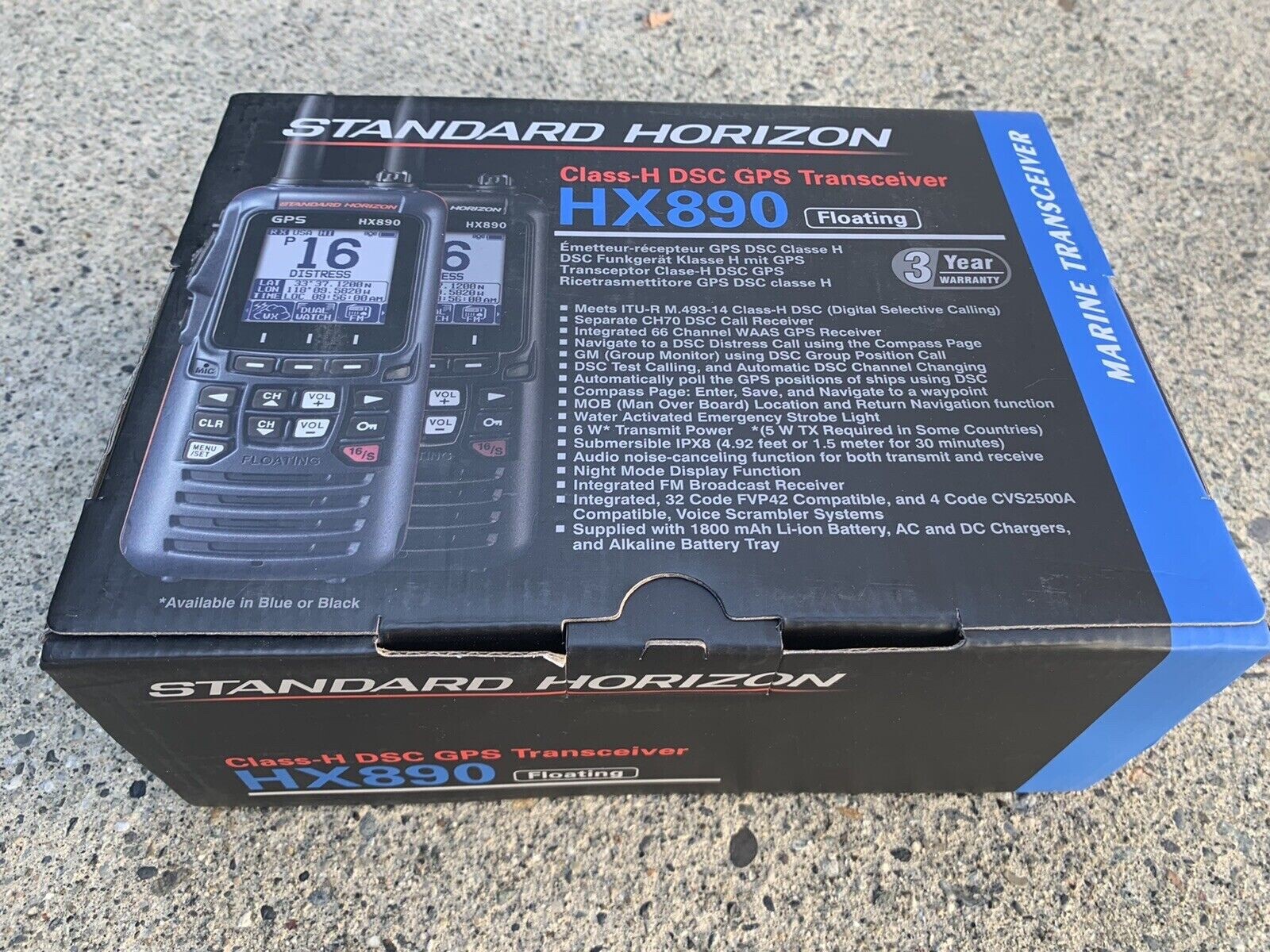 Standard Horizon HX890 Black Handheld VHF 6W HX890BK Black Handheld
