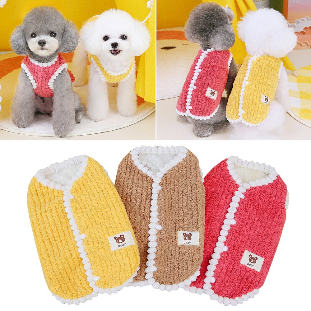 Vest Pet Shirt Sweater Coat Warm Winter T ! Puppy Cat Dog Fleece Clothes Apparel-image