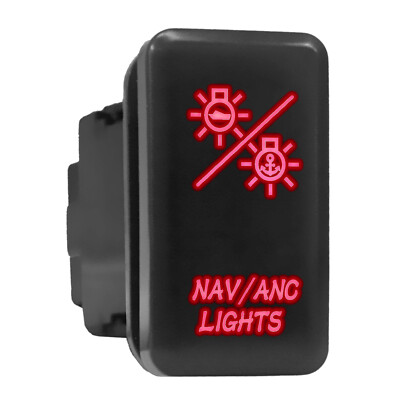 NAV ANC LIGHTS - Red Backlit Push In Switch 1.54''x 0.83'' (Fit: Toyota)