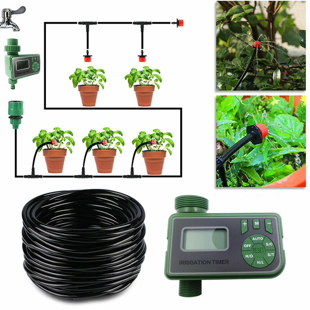 Système d'irrigation automatique tuyau 25m minuterie pour programmateur arrosage jardin