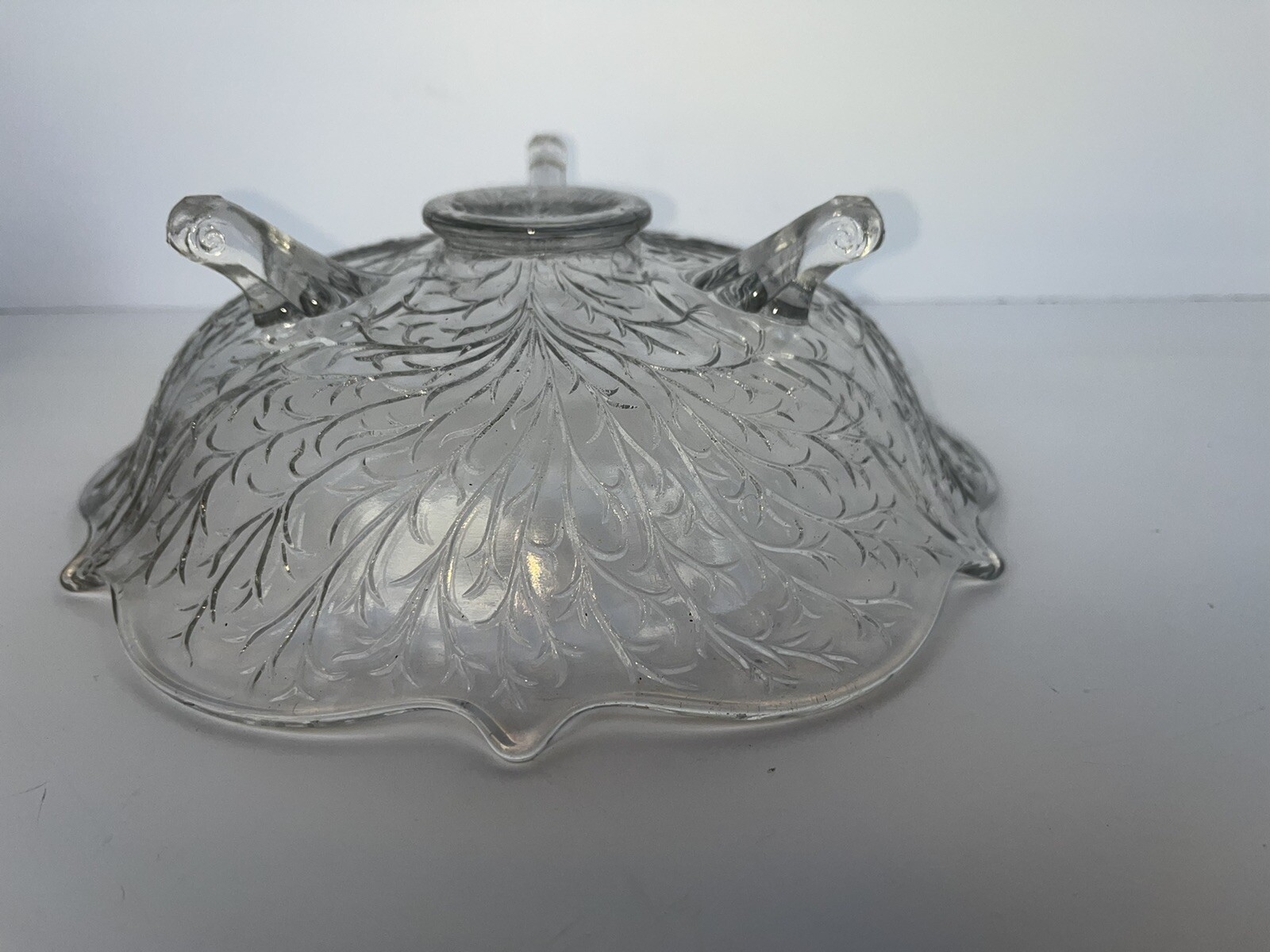 Vintage Clear Glass Footed Serving Bowl Plate