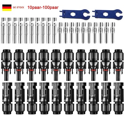 10 Paar Solarstecker Buchse mit Stecker Kupplung Kabel Verbinder 2,5-6 mm²
