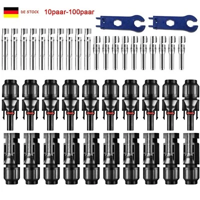 EASUNPOWER 10 Paar Solarstecker Buchse mit Stecker Kupplung Kabel Verbinder 2,5-6 mm²