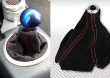 Universal Red Stitch Suedue Short Shifter Boot For Manual Transmission Only