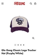 Glo Gang Trucker Hat White/Navy Mesh Back Adj...