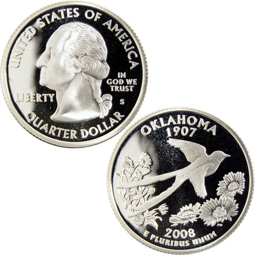 2008 P Oklahoma BU clad quarter 25c Coin