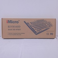 iMicro Keyboard Basic KB 107KEY Black Model No. KB-US819EB New in Box