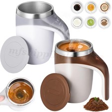 Automatic Self Stirring Mug Magnetic Stainless Steel Coffee Cup Milk Mixing USB