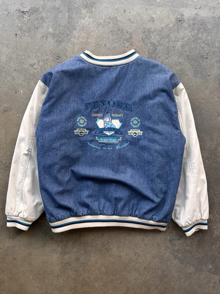 Chaqueta Universitaria Vintage Años 90 Talla Grande Disney Store Eeyore Denim Foto 2 de 4