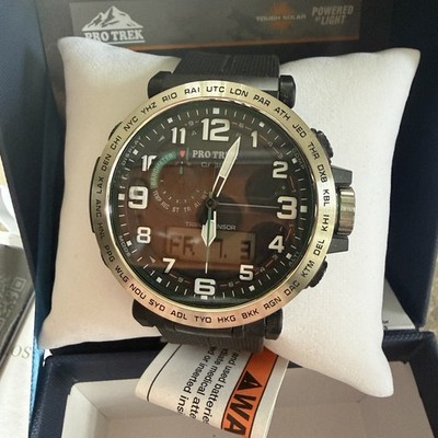 CASIO PRO TREK Quartz Analog-Digital Black Dial Men's Watch PRG601-1 Japan NEW!