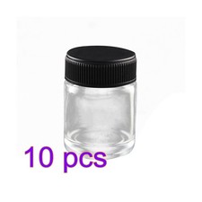 10 Pieces Small Glass Jars with Lids Airbrush Bottles Paint Empty Caps