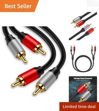 3Ft Gold-Plated RCA Male to Male Stereo Cable for Hi-Fi Systems